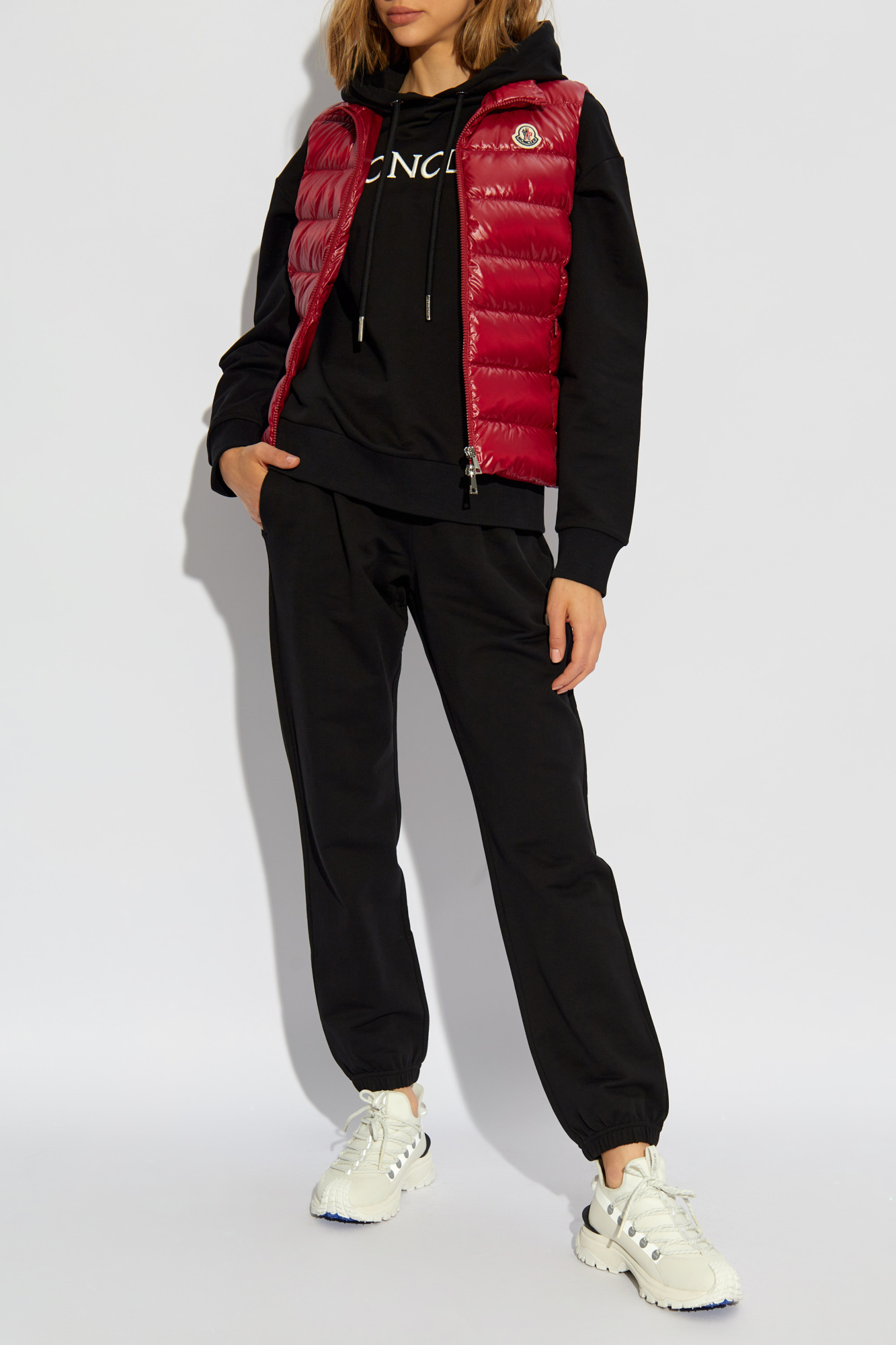 パンツ MONCLER SS25 Wide-leg cotton sport pants (K10938H00010 050) White Wide Leg Cotton Sweatpants - Pants & Shorts for Women